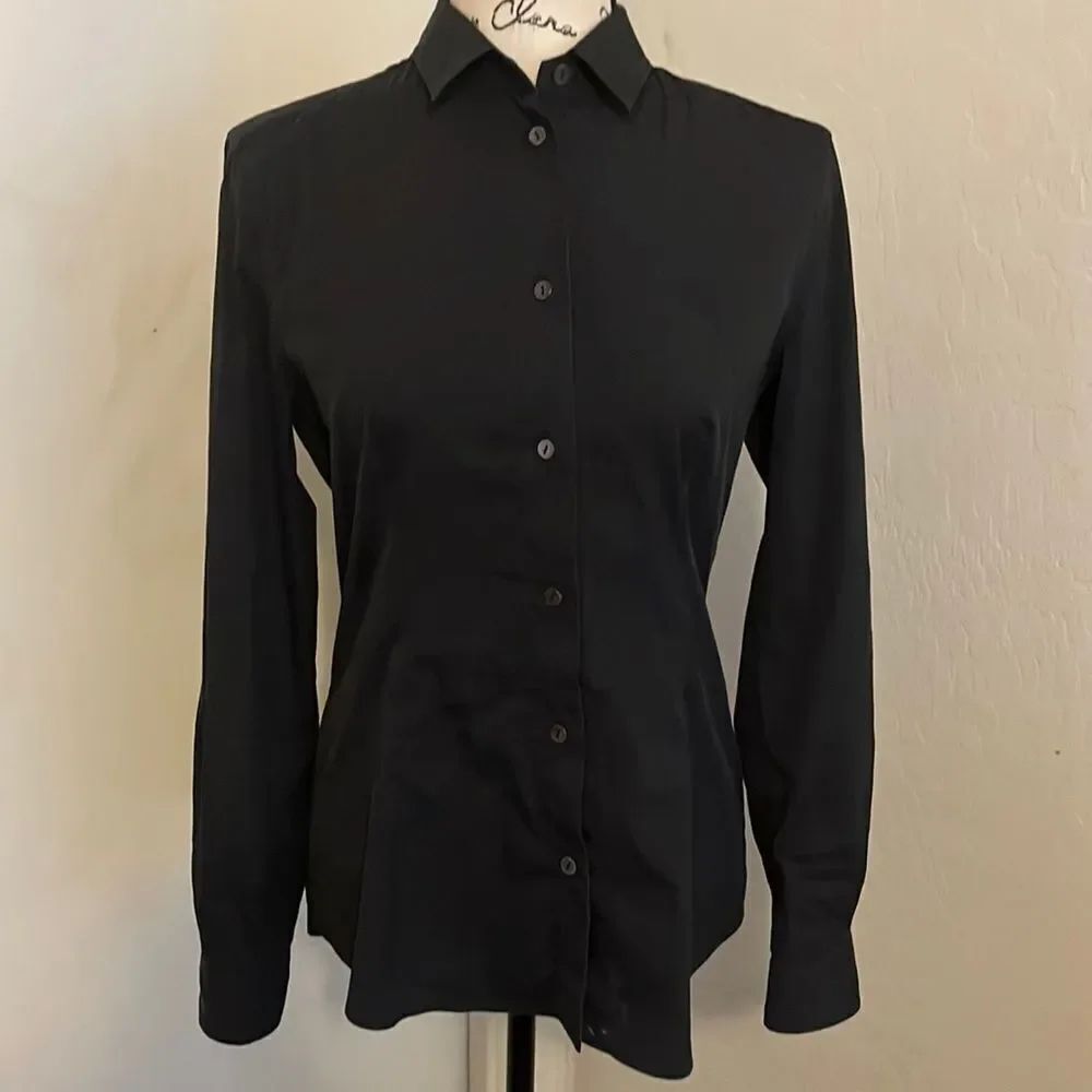 Dolce & Gabbana Black Button Closure Shirt Work Office Business Casual Event